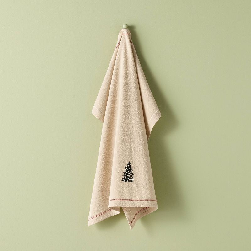 slide 1 of 3, Hearth & Hand with Magnolia Flour Sack Towel Embroidered Tree - Hearth & Hand™ with Magnolia, 1 ct