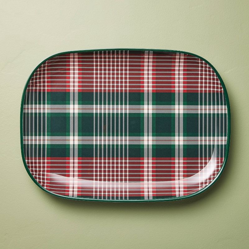 slide 1 of 3, Hearth & Hand with Magnolia Melamine Serving Tray/Platter Holiday Signature Plaid - Hearth & Hand™ with Magnolia, 1 ct