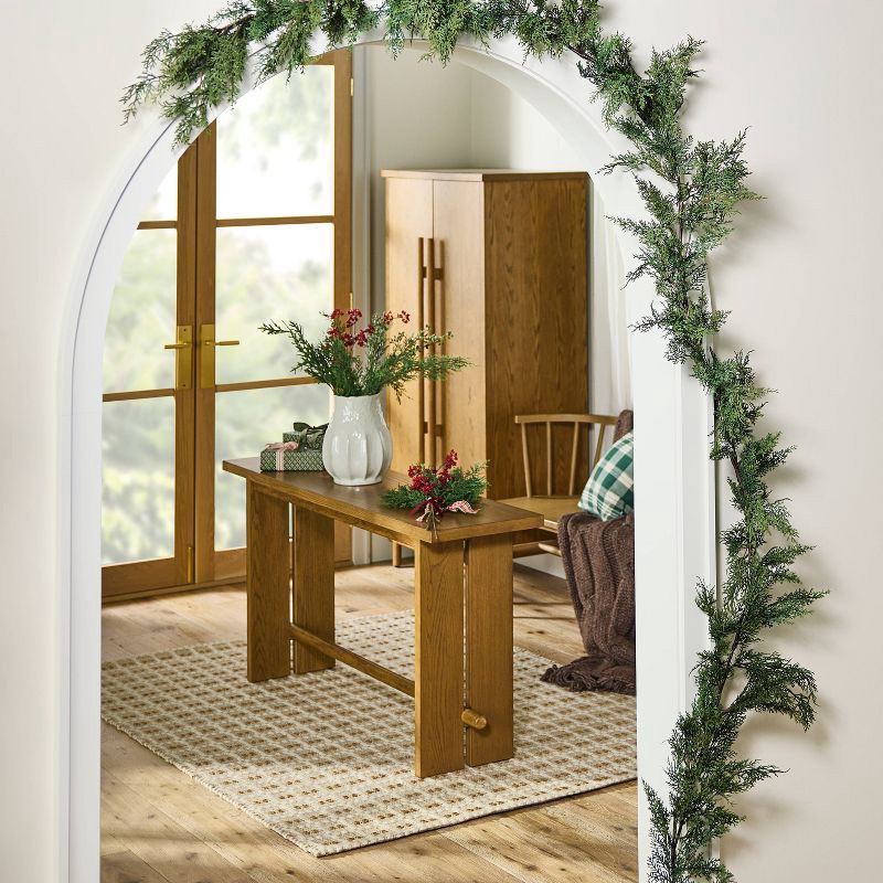 slide 2 of 3, Hearth & Hand with Magnolia 12' Cypress Garland - Hearth & Hand™ with Magnolia, 1 ct