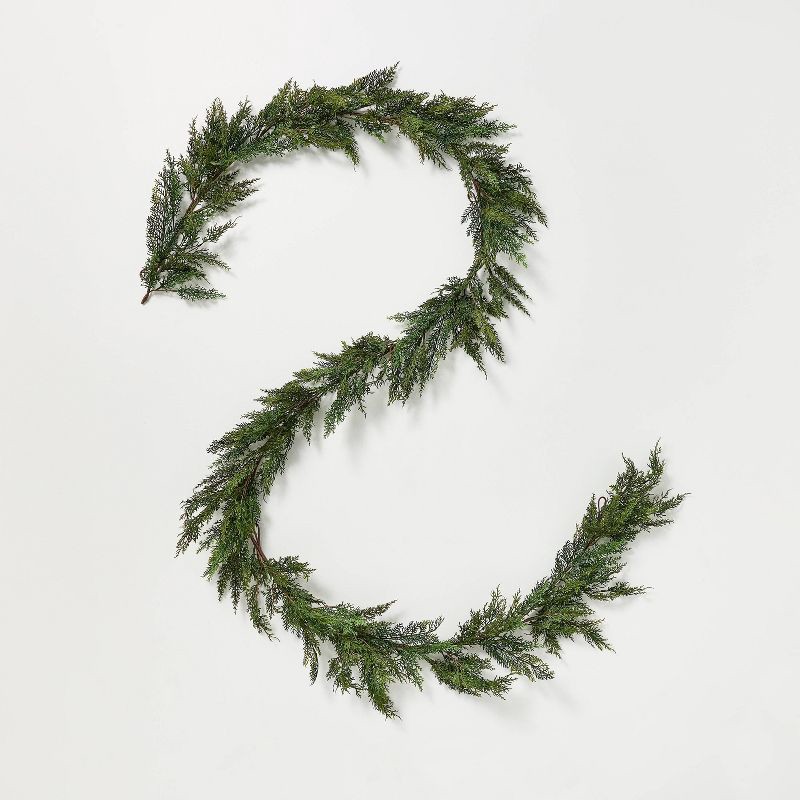 slide 1 of 3, Hearth & Hand with Magnolia 12' Cypress Garland - Hearth & Hand™ with Magnolia, 1 ct