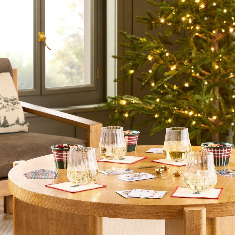 slide 2 of 3, Hearth & Hand with Magnolia Set of 4 Cloth Cocktail Embroidered Tree Napkins - Hearth & Hand™ with Magnolia, 1 ct