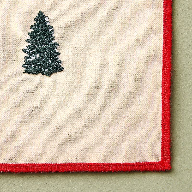 slide 3 of 3, Hearth & Hand with Magnolia Set of 4 Cloth Cocktail Embroidered Tree Napkins - Hearth & Hand™ with Magnolia, 1 ct