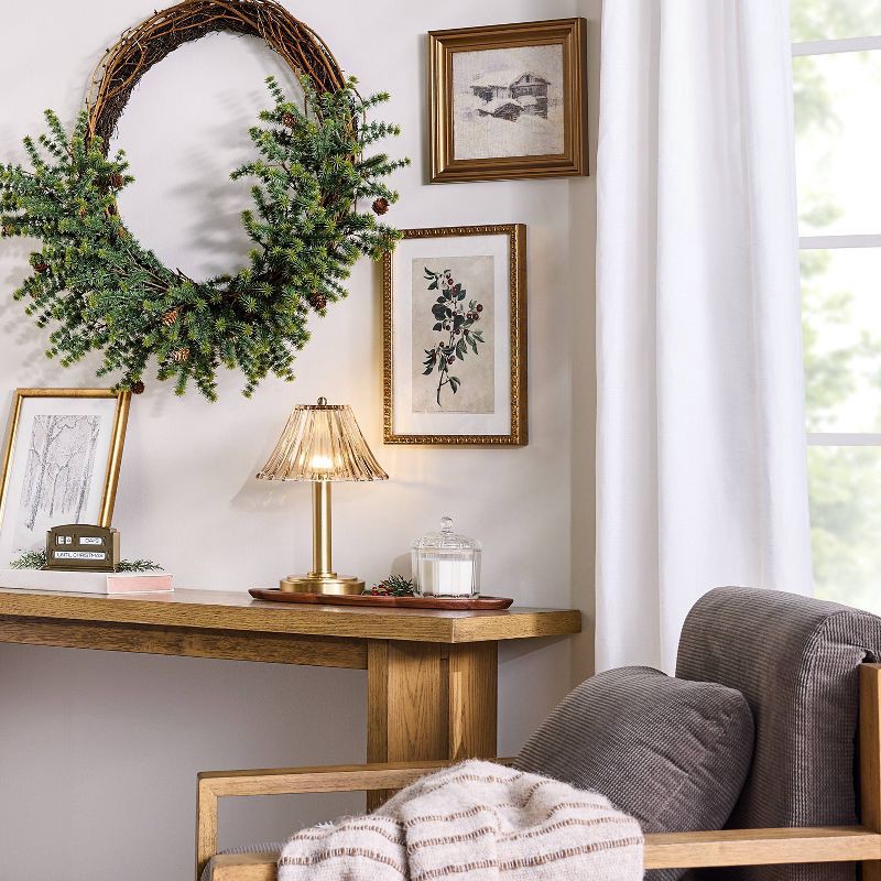 slide 2 of 3, Hearth & Hand with Magnolia 22" Asymmetrical Pine with Pinecone Christmas Wreath - Hearth & Hand™ with Magnolia, 1 ct