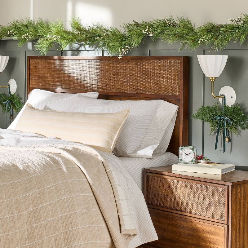 slide 2 of 3, Hearth & Hand with Magnolia 2pk 6" Cedar with Green Ribbon Mini Artificial Swag - Hearth & Hand™ with Magnolia, 2 ct