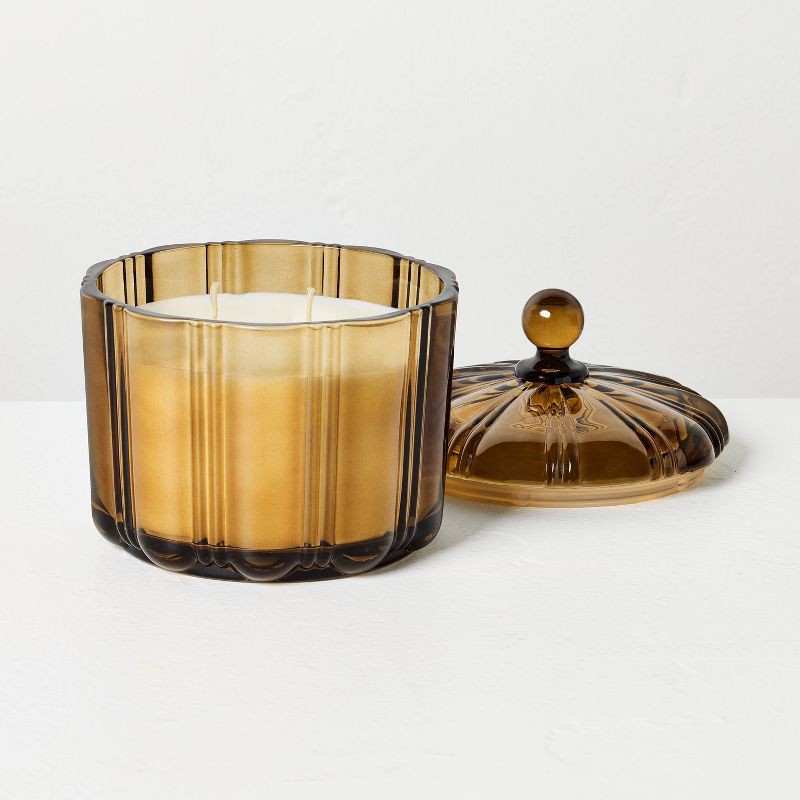 slide 3 of 3, Hearth & Hand with Magnolia 2 Wick Medium Glass with Lid Fireside Spruce Jar Candle Tan 12oz - Hearth & Hand™ with Magnolia, 12 oz