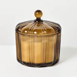 Hearth & Hand with Magnolia 2 Wick Medium Glass with Lid Fireside Spruce Jar Candle Tan 12oz - Hearth & Hand™ with Magnolia