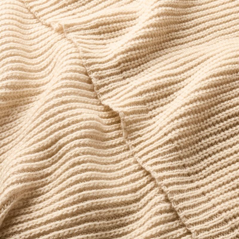 slide 3 of 3, Hearth & Hand with Magnolia 50"x60" Knit Value Throw Blanket Oatmeal - Hearth & Hand™ with Magnolia, 1 ct