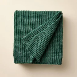 Hearth & Hand with Magnolia 50"x60" Knit Value Throw Blanket Green - Hearth & Hand™ with Magnolia