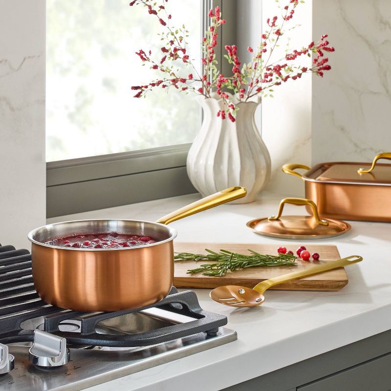 slide 2 of 4, Hearth & Hand with Magnolia 2.1qt 7" 2pc Stainless Steel Sauce Pan Copper - Hearth & Hand™ with Magnolia, 2.1 qt, 2 ct