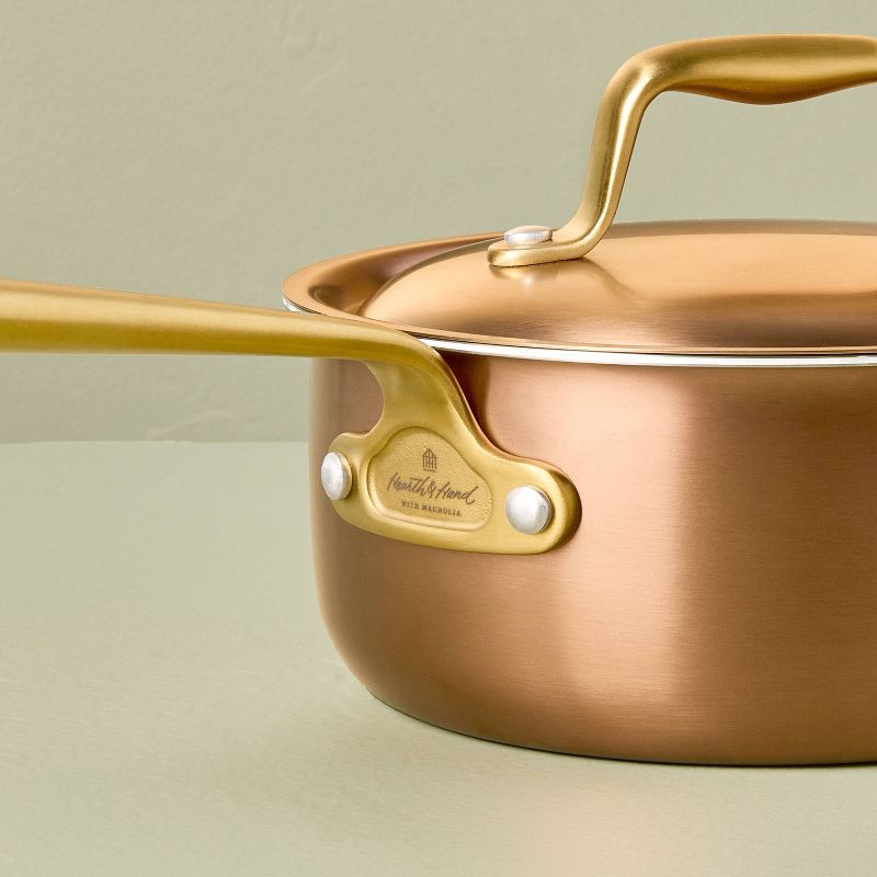 slide 4 of 4, Hearth & Hand with Magnolia 2.1qt 7" 2pc Stainless Steel Sauce Pan Copper - Hearth & Hand™ with Magnolia, 2.1 qt, 2 ct
