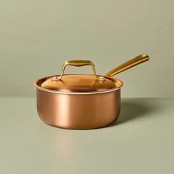 Hearth & Hand with Magnolia 2.1qt 7" 2pc Stainless Steel Sauce Pan Copper - Hearth & Hand™ with Magnolia