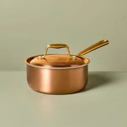 Hearth & Hand with Magnolia 2.1qt 7" 2pc Stainless Steel Sauce Pan Copper - Hearth & Hand™ with Magnolia