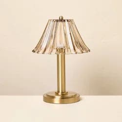Hearth & Hand with Magnolia Glass Shade Table Lamp Tan - Hearth & Hand™ with Magnolia