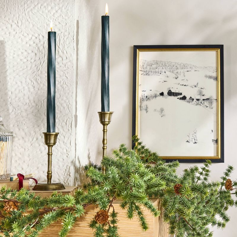 slide 2 of 3, Hearth & Hand with Magnolia 6pk 10" Soft Twist Taper Set Dark Green - Hearth & Hand™ with Magnolia, 6 ct