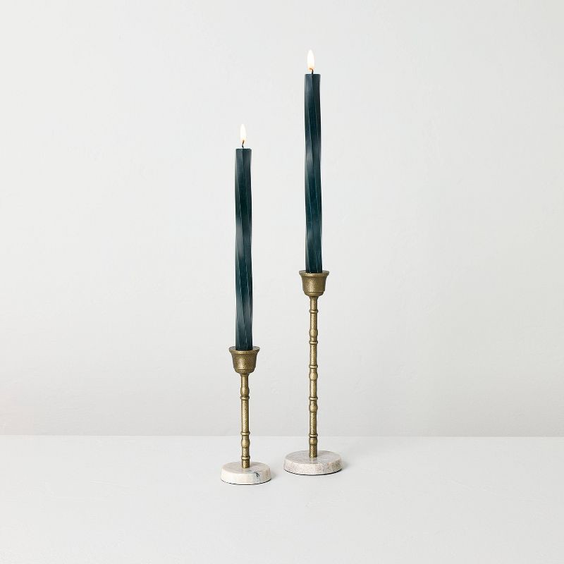 slide 3 of 3, Hearth & Hand with Magnolia 6pk 10" Soft Twist Taper Set Dark Green - Hearth & Hand™ with Magnolia, 6 ct