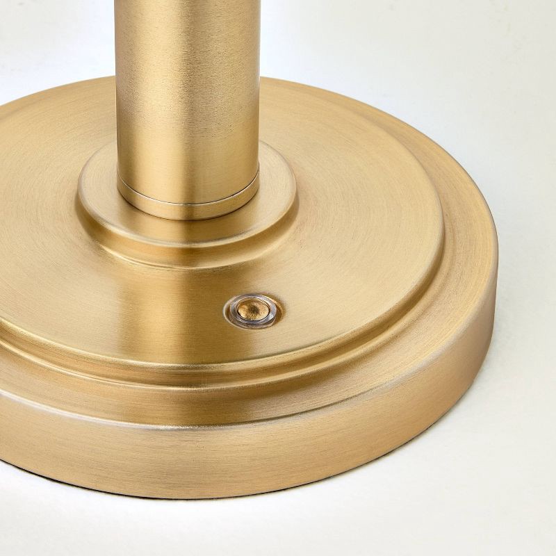 slide 4 of 5, Hearth & Hand with Magnolia Glass Shade Table Lamp Green - Hearth & Hand™ with Magnolia, 1 ct