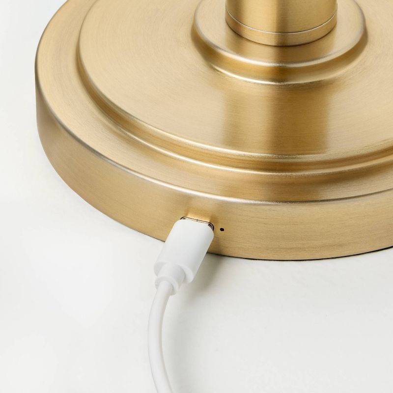 slide 5 of 5, Hearth & Hand with Magnolia Glass Shade Table Lamp Green - Hearth & Hand™ with Magnolia, 1 ct