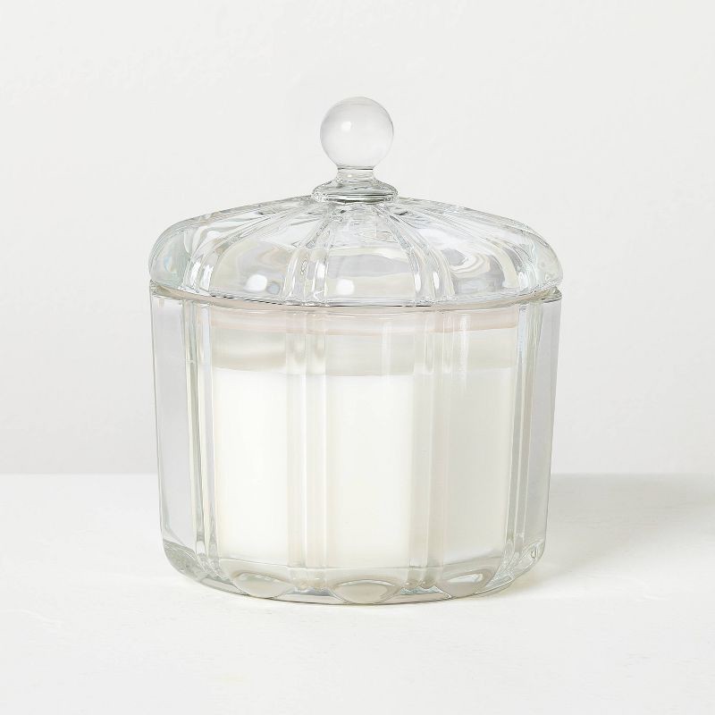 slide 1 of 3, Hearth & Hand with Magnolia 2 Wick Medium Glass with Lid Mulled Spice Jar Candle Clear 12oz - Hearth & Hand™ with Magnolia, 12 oz