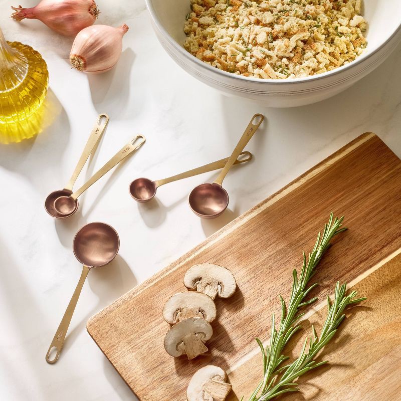 slide 2 of 3, Hearth & Hand with Magnolia 5pc Stainless Steel Tea Spoons Copper - Hearth & Hand™ with Magnolia, 5 ct