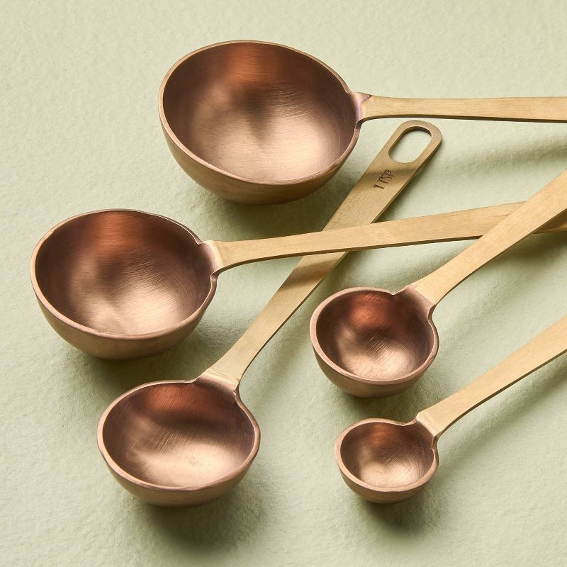 slide 3 of 3, Hearth & Hand with Magnolia 5pc Stainless Steel Tea Spoons Copper - Hearth & Hand™ with Magnolia, 5 ct