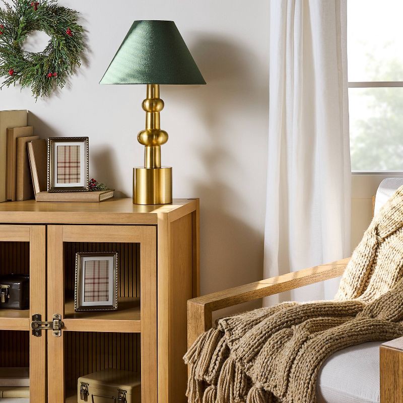 slide 3 of 4, Hearth & Hand with Magnolia Vintage Brass with Green Shade Table Lamp - Hearth & Hand™ with Magnolia, 1 ct