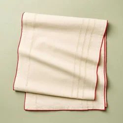 Hearth & Hand with Magnolia 90"x20" Red Trim Table Runner - Hearth & Hand™ with Magnolia