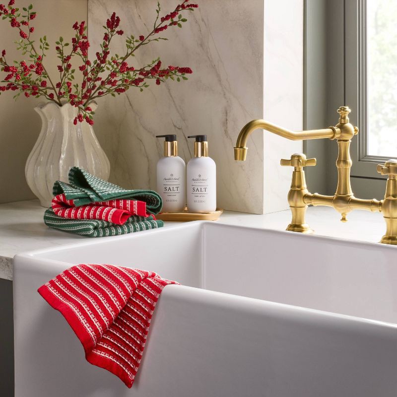 slide 2 of 3, Hearth & Hand with Magnolia Set of 4 Dish Cloths Red/Green - Hearth & Hand™ with Magnolia, 1 ct