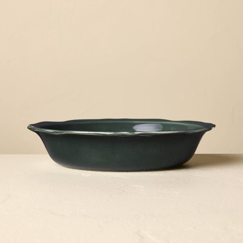 slide 1 of 3, Hearth & Hand with Magnolia 8" Stoneware Carved Ribbed Edge Grain Bowl Green - Hearth & Hand™ with Magnolia, 1 ct