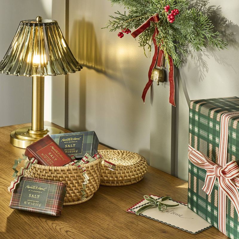 slide 2 of 4, Hearth & Hand with Magnolia Salt Scented Bar Soap Green Gingham 5oz - Hearth & Hand™ with Magnolia, 5 oz