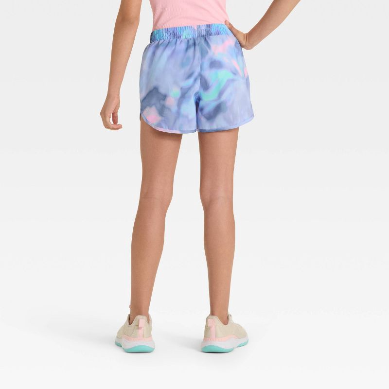 slide 2 of 3, Girls' Run Shorts - All In Motion™ Blue M, 1 ct