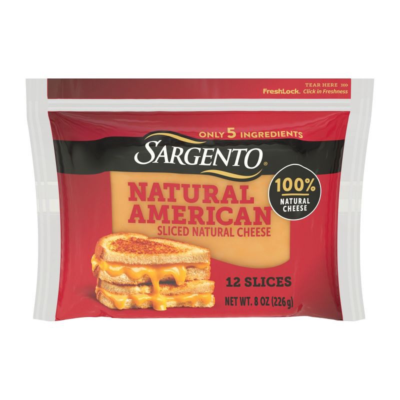 slide 1 of 7, Sargento Natural American Sliced Cheese - 8oz/12ct, 8 oz; 12 ct