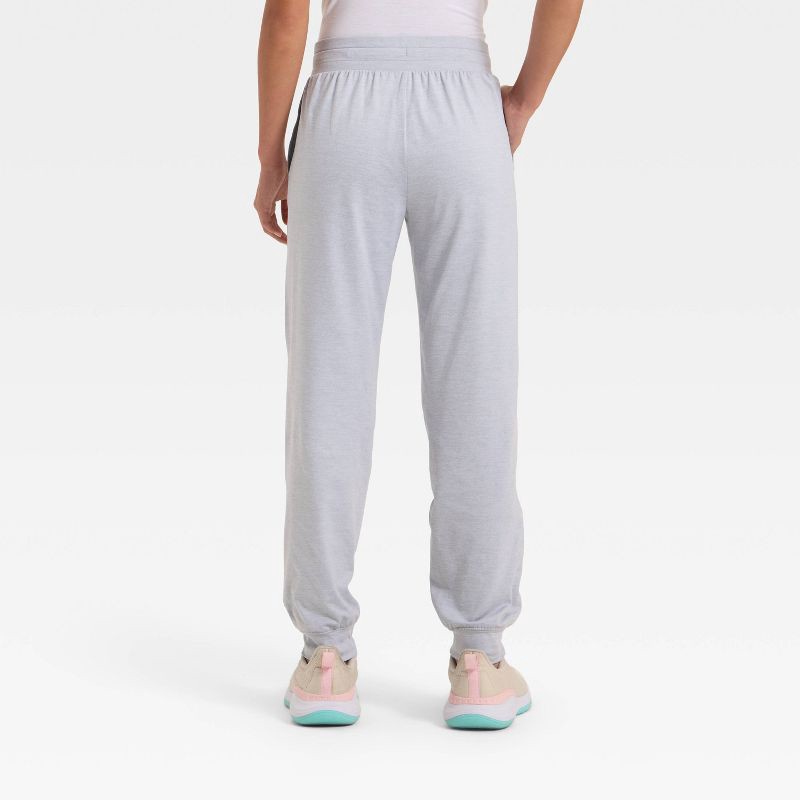 slide 2 of 3, Girls' Soft Stretch Jogger Pants - All In Motion™ Heather Gray XS, 1 ct