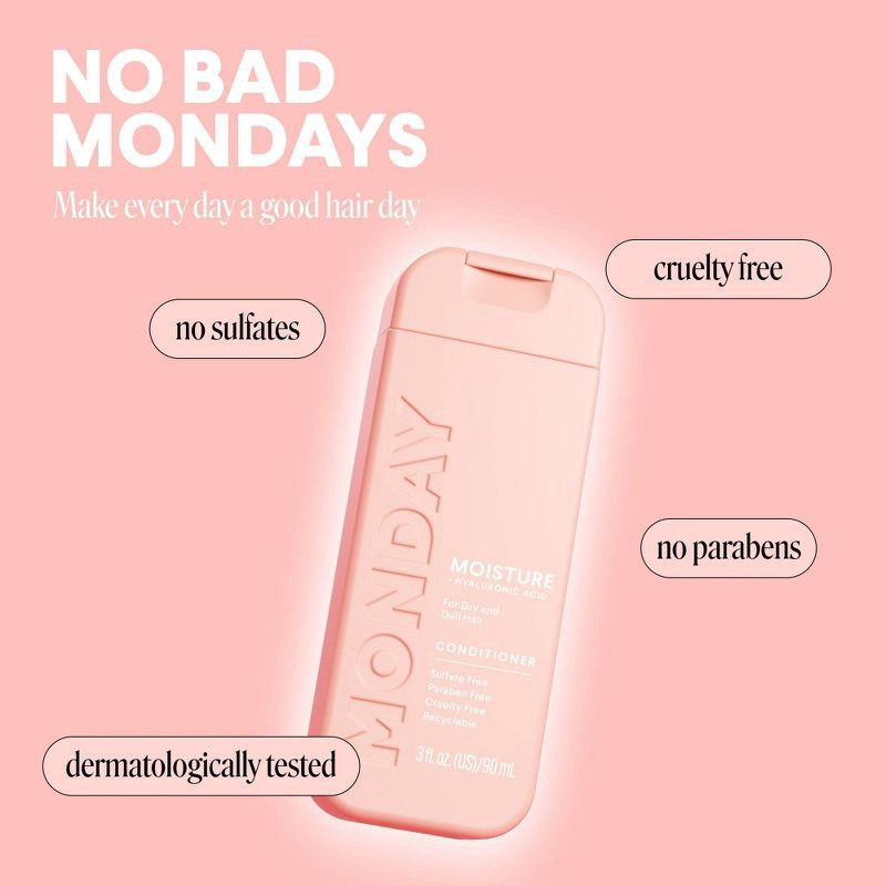 slide 7 of 11, MONDAY Moisture Mini Conditioner - Travel Size - 3oz, 3 oz