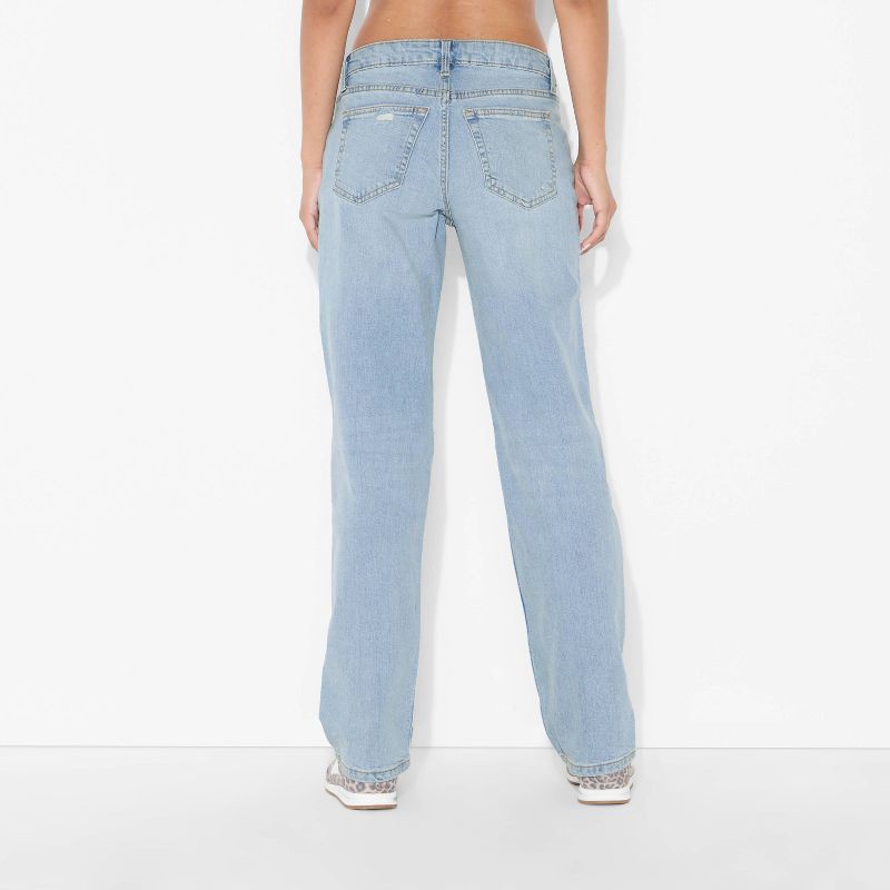 slide 3 of 3, Women's Mid-Rise Straight Jeans - Wild Fable™ Light Wash 0, 1 ct