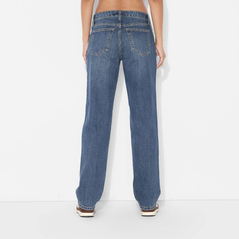 slide 3 of 3, Women's Mid-Rise Straight Jeans - Wild Fable™ Dark Wash 8, 1 ct