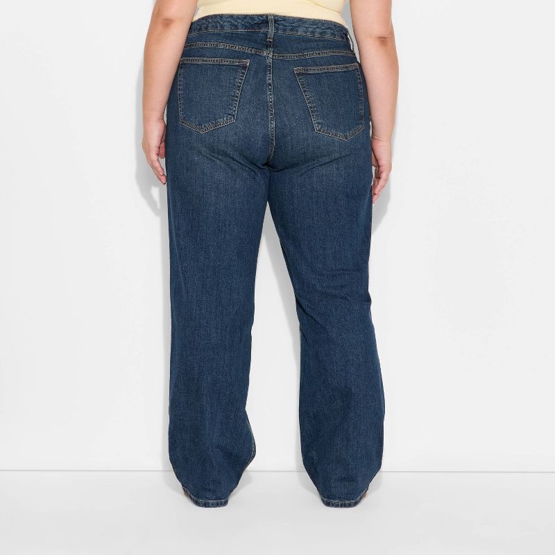 slide 3 of 3, Women's Mid-Rise Straight Jeans - Wild Fable™ Dark Wash 17, 1 ct