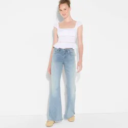 Women's Mid-Rise Flare Jeans - Wild Fable™ Light Wash 2