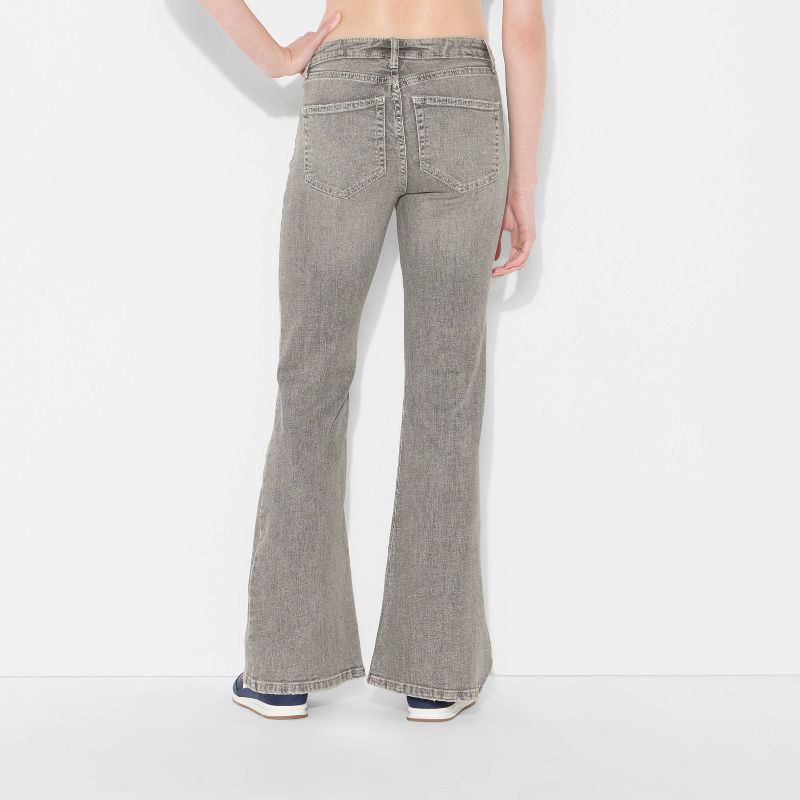slide 3 of 3, Women's Mid-Rise Flare Jeans - Wild Fable™ Gray Wash 2, 1 ct