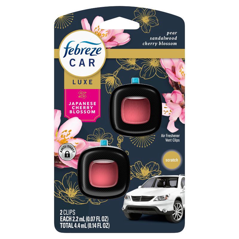 slide 2 of 13, Febreze Car Air Freshener - Japanese Cherry Blossom - 0.14 fl oz/2pk, 0.14 fl oz, 2 ct