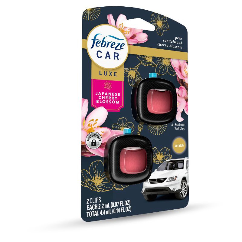 slide 12 of 13, Febreze Car Air Freshener - Japanese Cherry Blossom - 0.14 fl oz/2pk, 0.14 fl oz, 2 ct