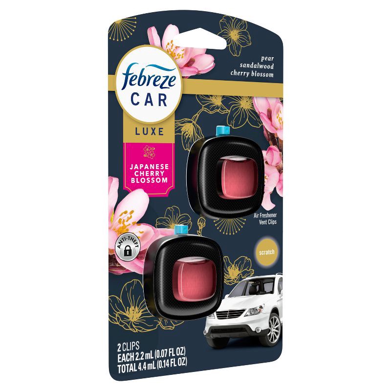 slide 10 of 13, Febreze Car Air Freshener - Japanese Cherry Blossom - 0.14 fl oz/2pk, 0.14 fl oz, 2 ct