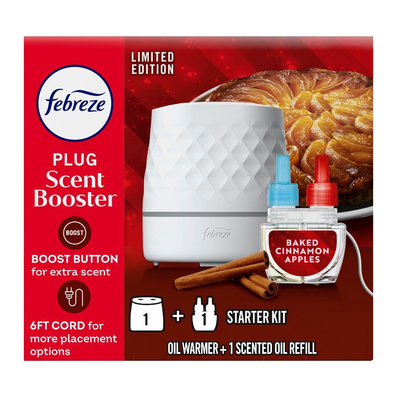 slide 1 of 15, Febreze Plug Scent Booster Air Freshener Holders - Baked Cinnamon Apple - 0.87 fl oz/2pk, 2 ct; 0.87 fl oz
