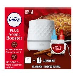 Febreze Plug Scent Booster Air Freshener Holders - Baked Cinnamon Apple - 0.87 fl oz/2pk