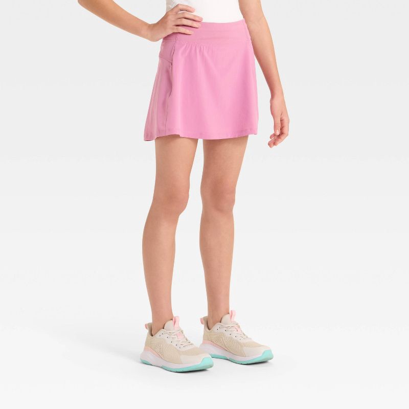slide 1 of 3, Girls' Woven Skort - All In Motion™ Rose Pink S, 1 ct