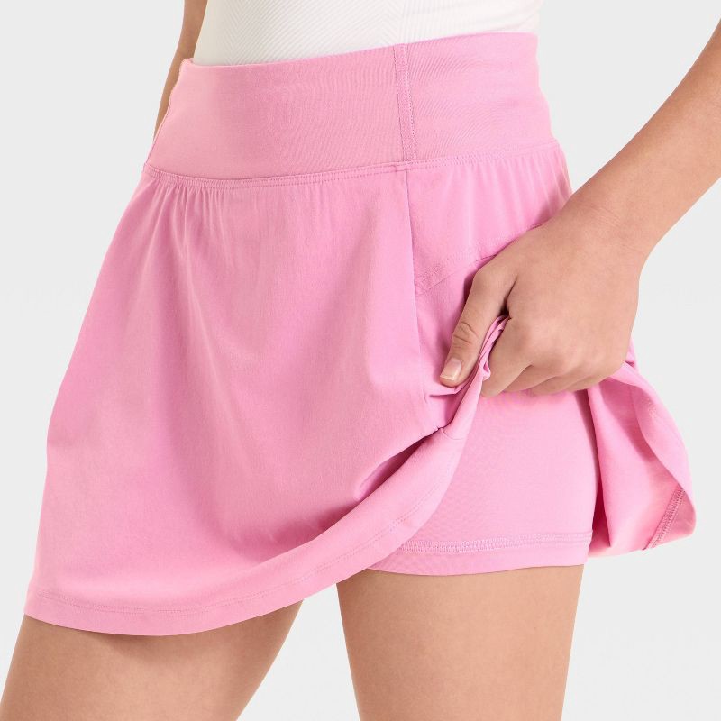 slide 3 of 3, Girls' Woven Skort - All In Motion™ Rose Pink L, 1 ct