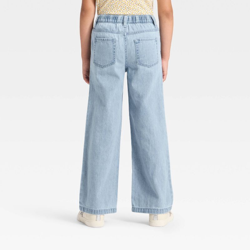 slide 3 of 3, Girls' Wide Leg Jeans - Cat & Jack™ Light Wash M, 1 ct