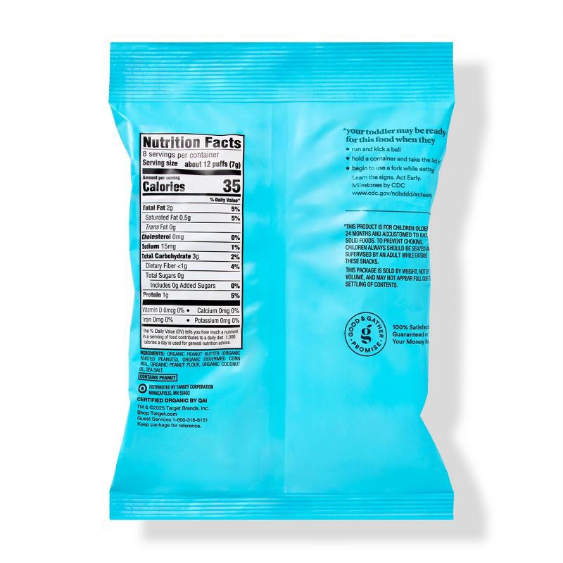 slide 2 of 3, Toddler Peanut Butter Puffs Baby Snacks - 2oz - Good & Gather™, 2 oz