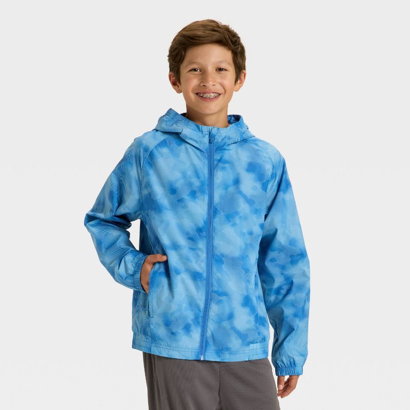 slide 1 of 3, Boys' Tie-Dye Windbreaker Jacket - All In Motion™ Blue S, 1 ct
