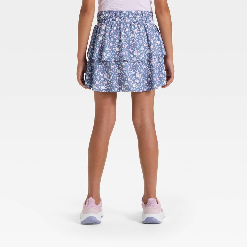 slide 2 of 3, Girls' Ruffle Skort - All In Motion™ Slate Blue L, 1 ct