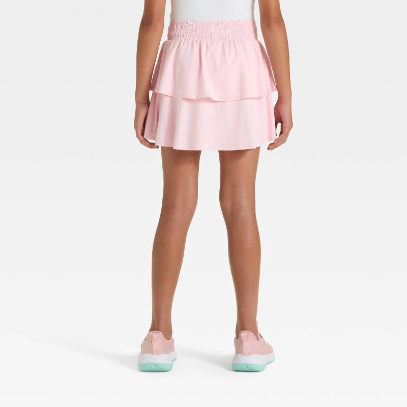 slide 2 of 3, Girls' Ruffle Skort - All In Motion™ Light Pink XL, 1 ct